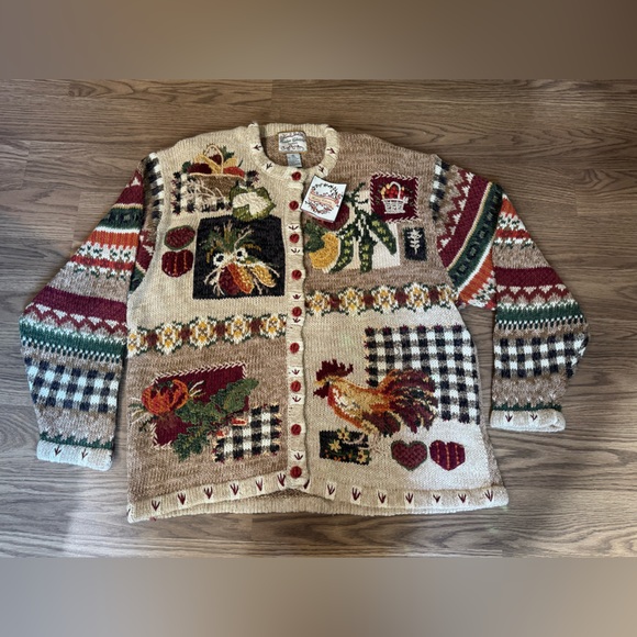 Heirloom Collectibles Sweaters - Colorful Patchwork Cardigan Sweater
